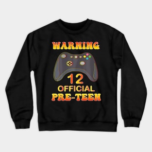 12th Birthday Official Pre-teen Video Gamer Crewneck Sweatshirt